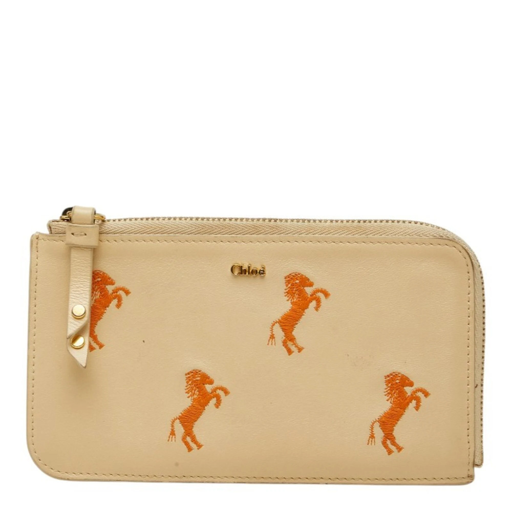 Chloé Chloe Little Horse Round Zipper Business Card Holder/Card Case Fragment...